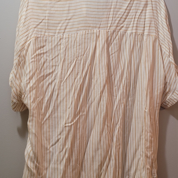 Primark WHITE & TAN Button Up 3/4 sleeve Blouse-Size 10 - Picture 5 of 6